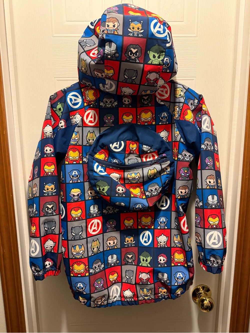 Disney Avengers Kids Hooded Rain jacket  - Blue Red Yellow Multicolor